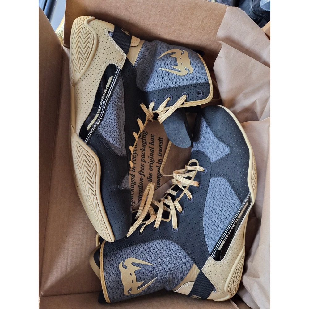 Venum 03681 Wrestling Boxing Shoes Men's US 10.5 Gold Black High‎ Top